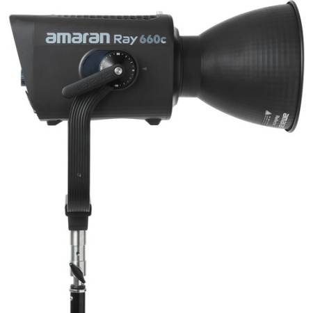 Amaran Ray 660c - zestaw, lampa LED COB (RGBWW, 1800-20000K, 660W, Bowens) + czasza + torba - bok lampy z czaszą